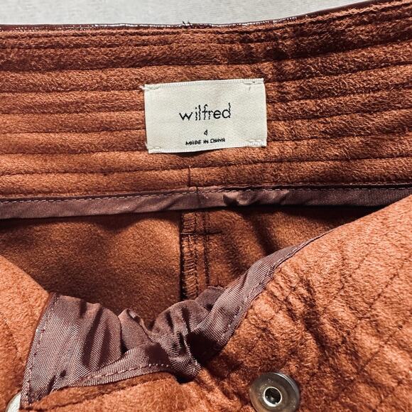 Aritzia Wilfred Glossy Faux Leather Pant in Maroon Rustique Size 4 - Picture 8 of 8
